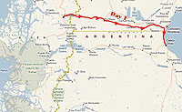 Map of Norm and Ethan's fly fishing trip in Chile